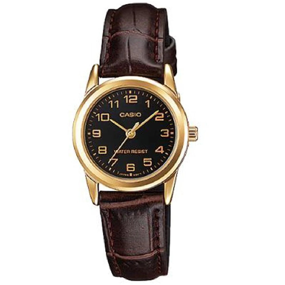 RELOJ CASIO PARA MUJER- CUERO  LTP-V001GL-1B