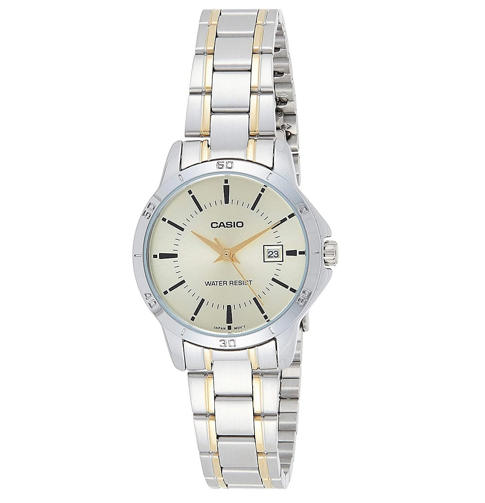 RELOJ CASIO PARA MUJER - BICOLOR LTP-V004SG-9A