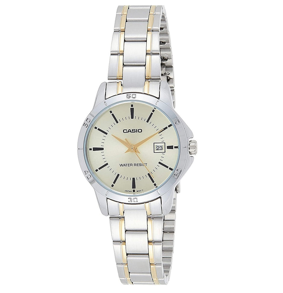 RELOJ CASIO PARA MUJER - BICOLOR LTP-V004SG-9A