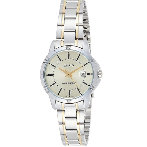 RELOJ CASIO PARA MUJER - BICOLOR LTP-V004SG-9A