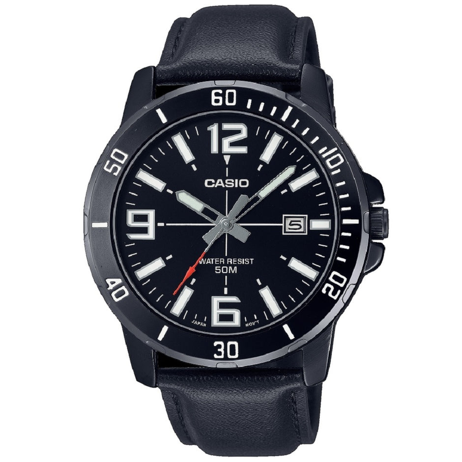 RELOJ CASIO NEGRO  HOMBRE MTP-VD01BL-1B