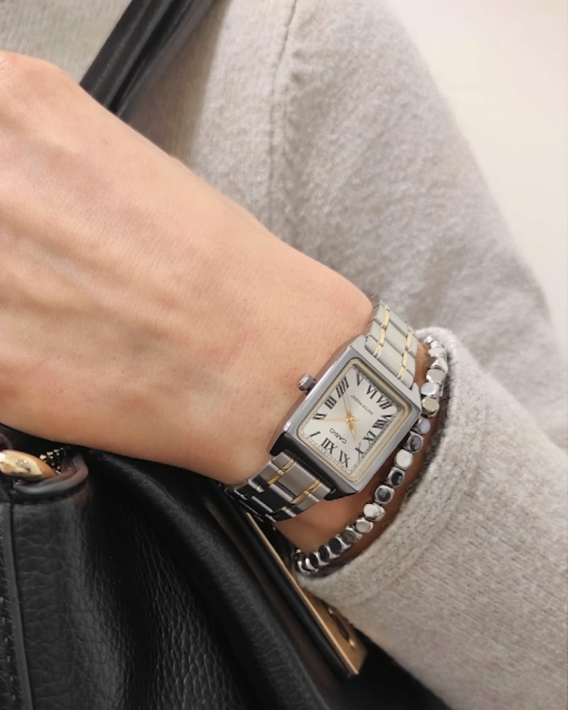 RELOJ CASIO PARA MUJER CUADRADO- LTP-V007SG-9B