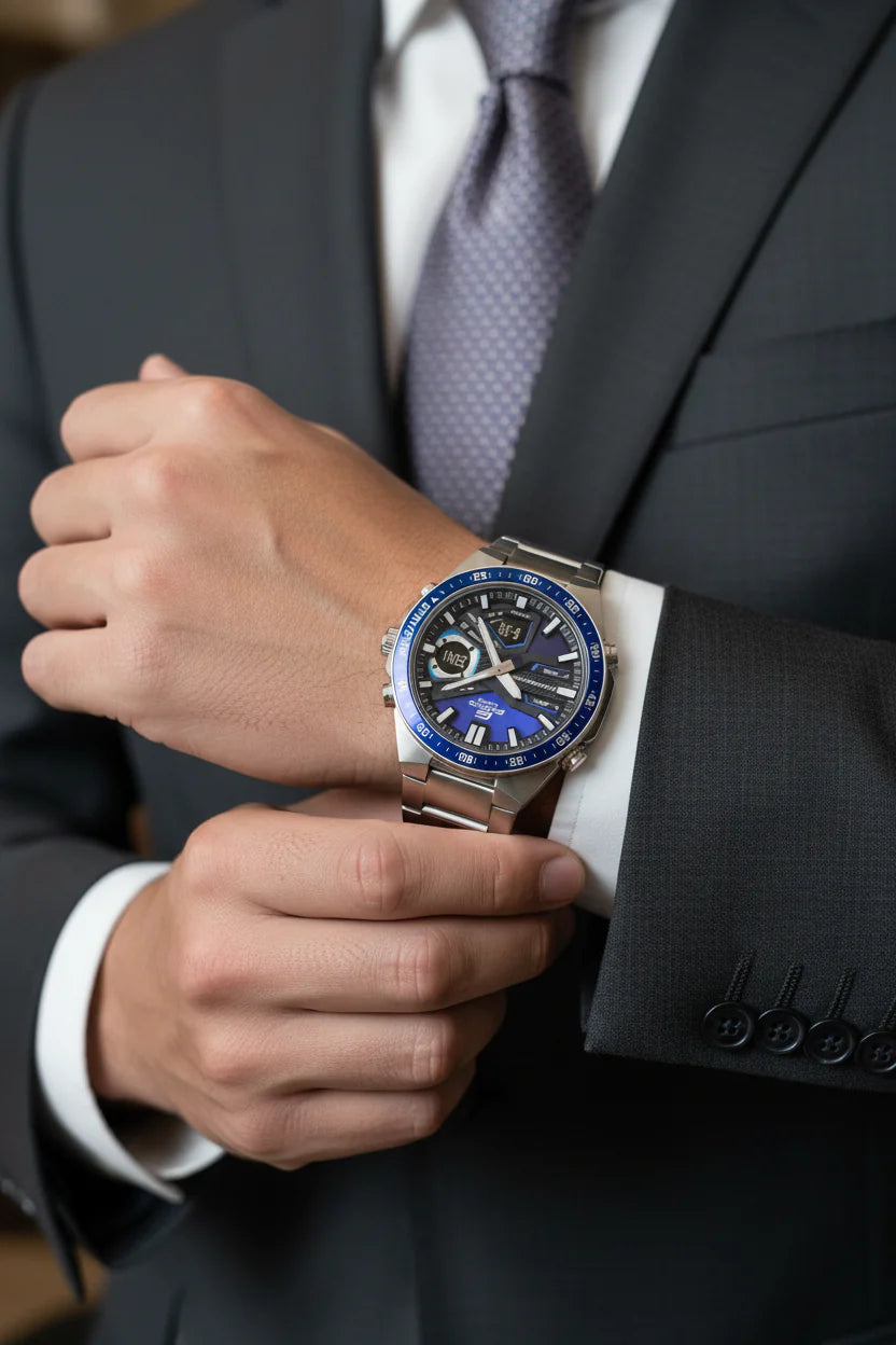 RELOJ CASIO EDIFICE NEGRO  HOMBRE EFV-C110D-2A