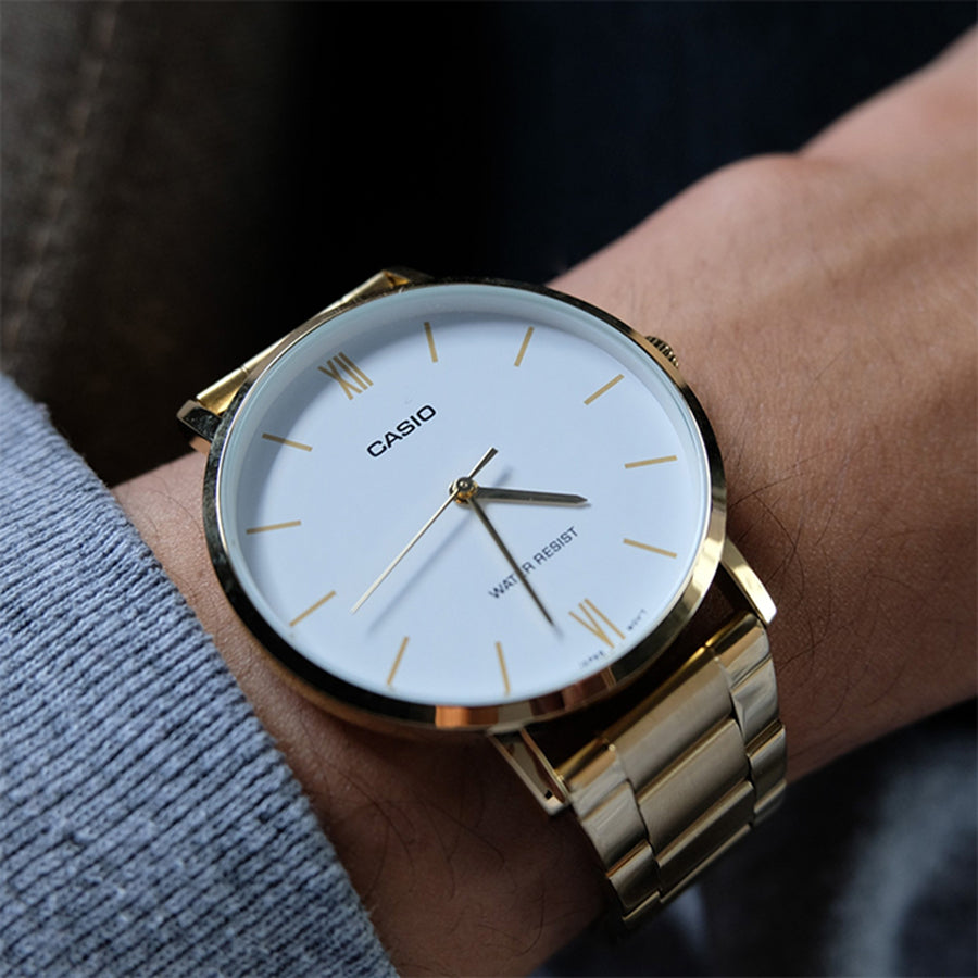 RELOJ CASIO BLANCO HOMBRE MTP-VT01G-7B